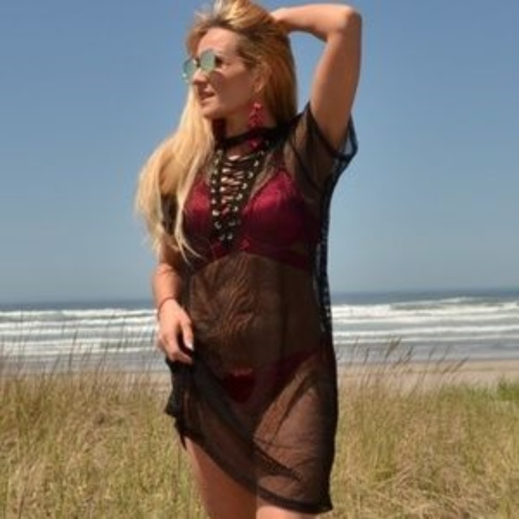 MESH TOP OR  BIKINI COVER-UP / COVER - Picture 1 of 5